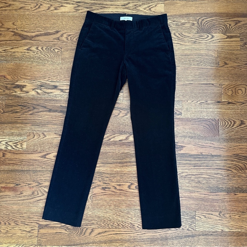 Men’s Reiss Black Velvet Pants (Size: 30”)